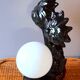 Ceramic palm tree lamp 1980 vintage white/black Mathias