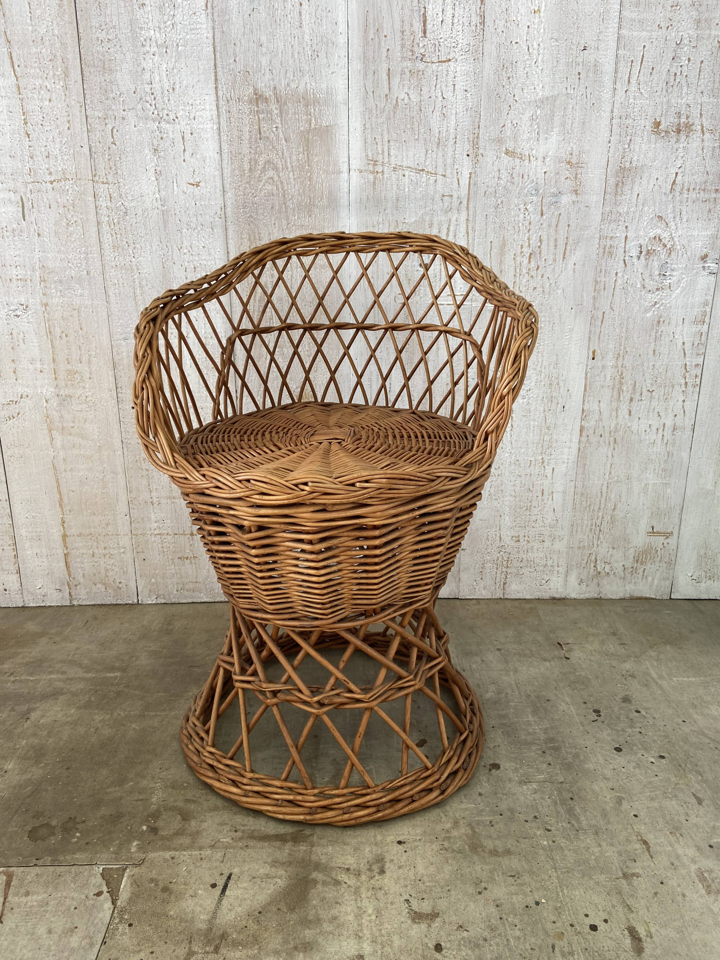 Vintage wicker children's armchair