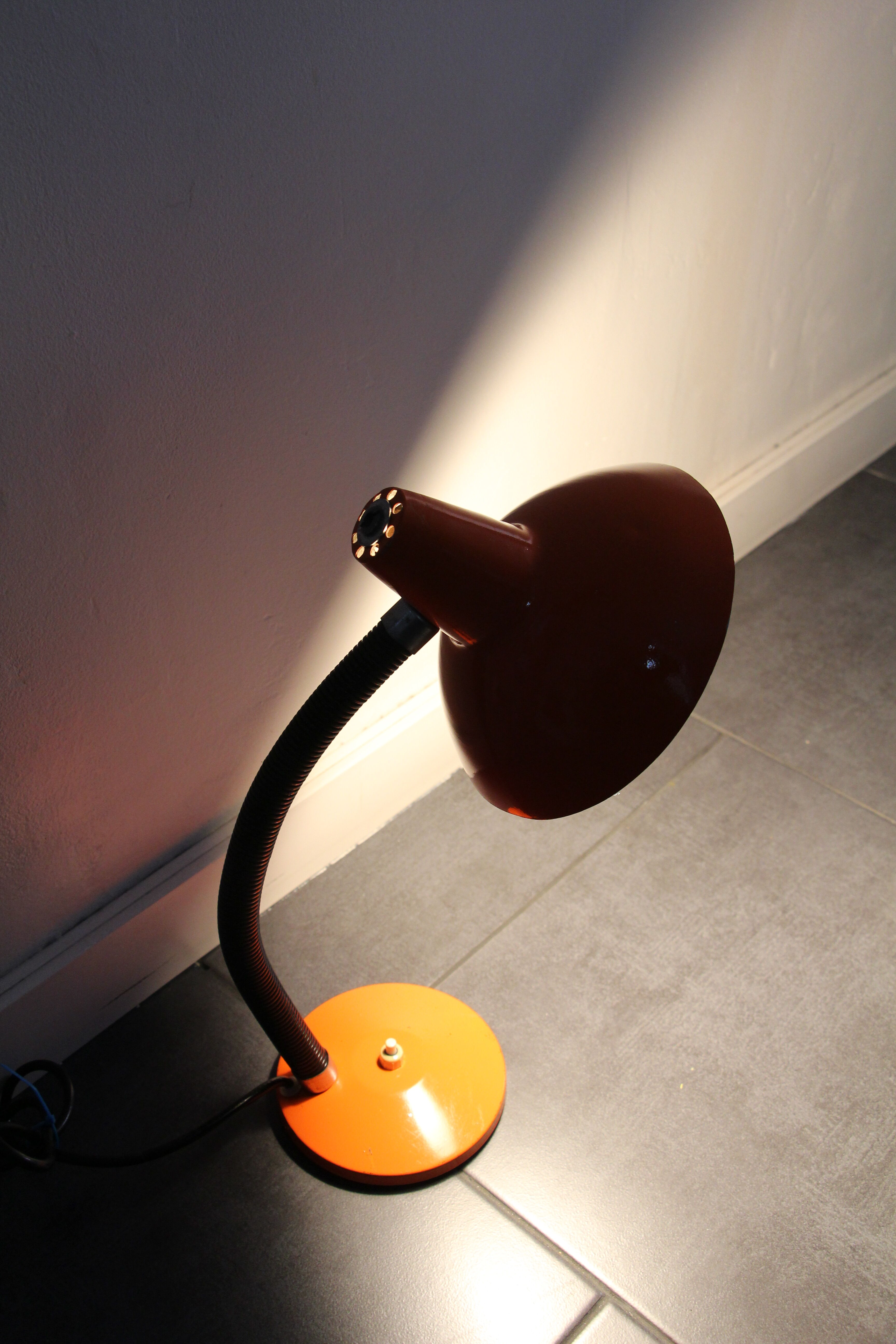 Desk lamp aluminor orange 70's
