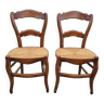 Ensemble de deux chaises anciennes paillées