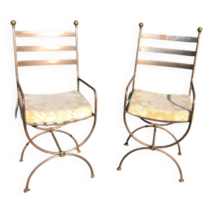 2 chaises en métal