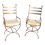 2 chaises en métal