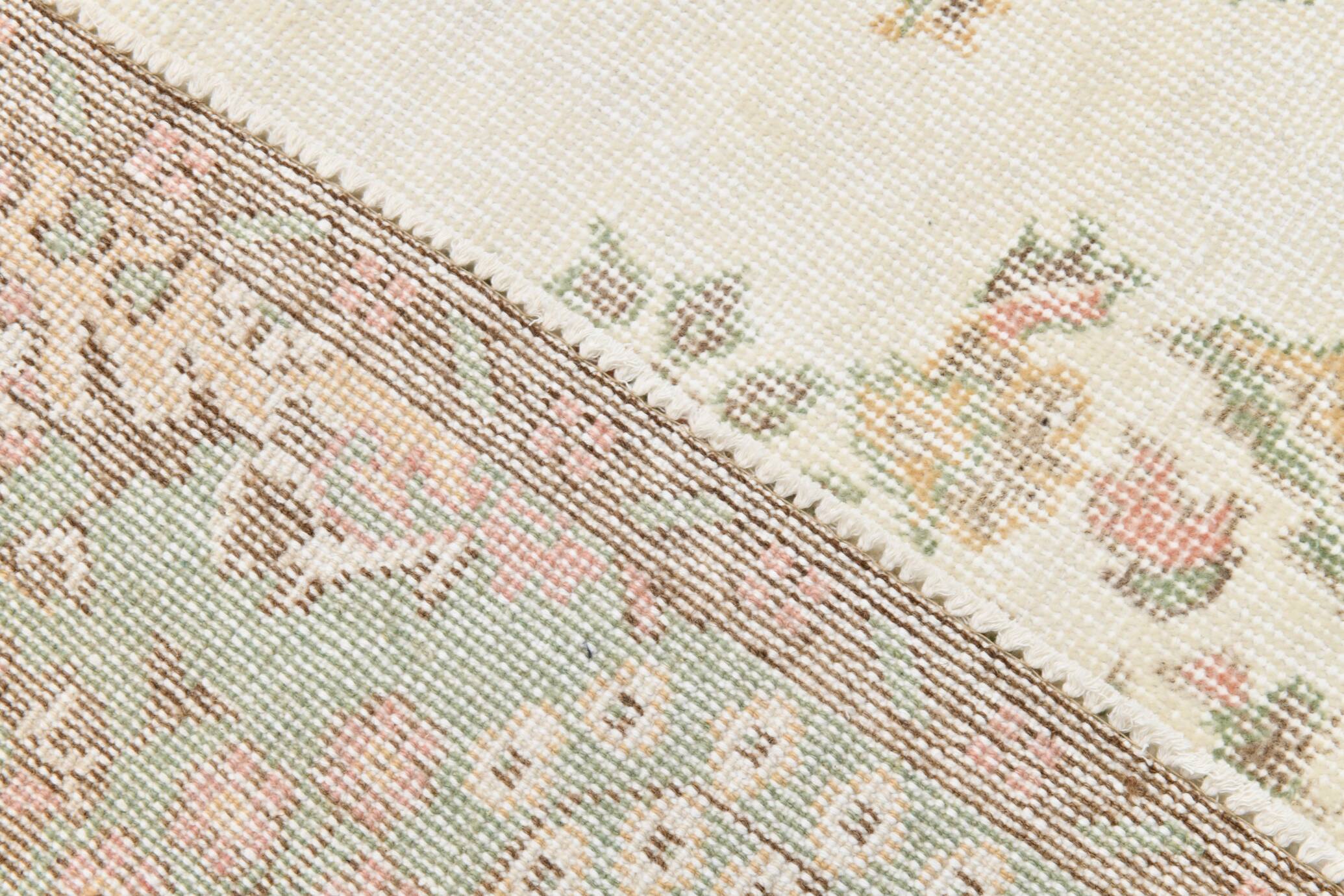 6x11 Beige & Cream Oriental Floral Pattern Vintage Rug, 189x329Cm