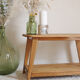 Oak coffee table with compass feet