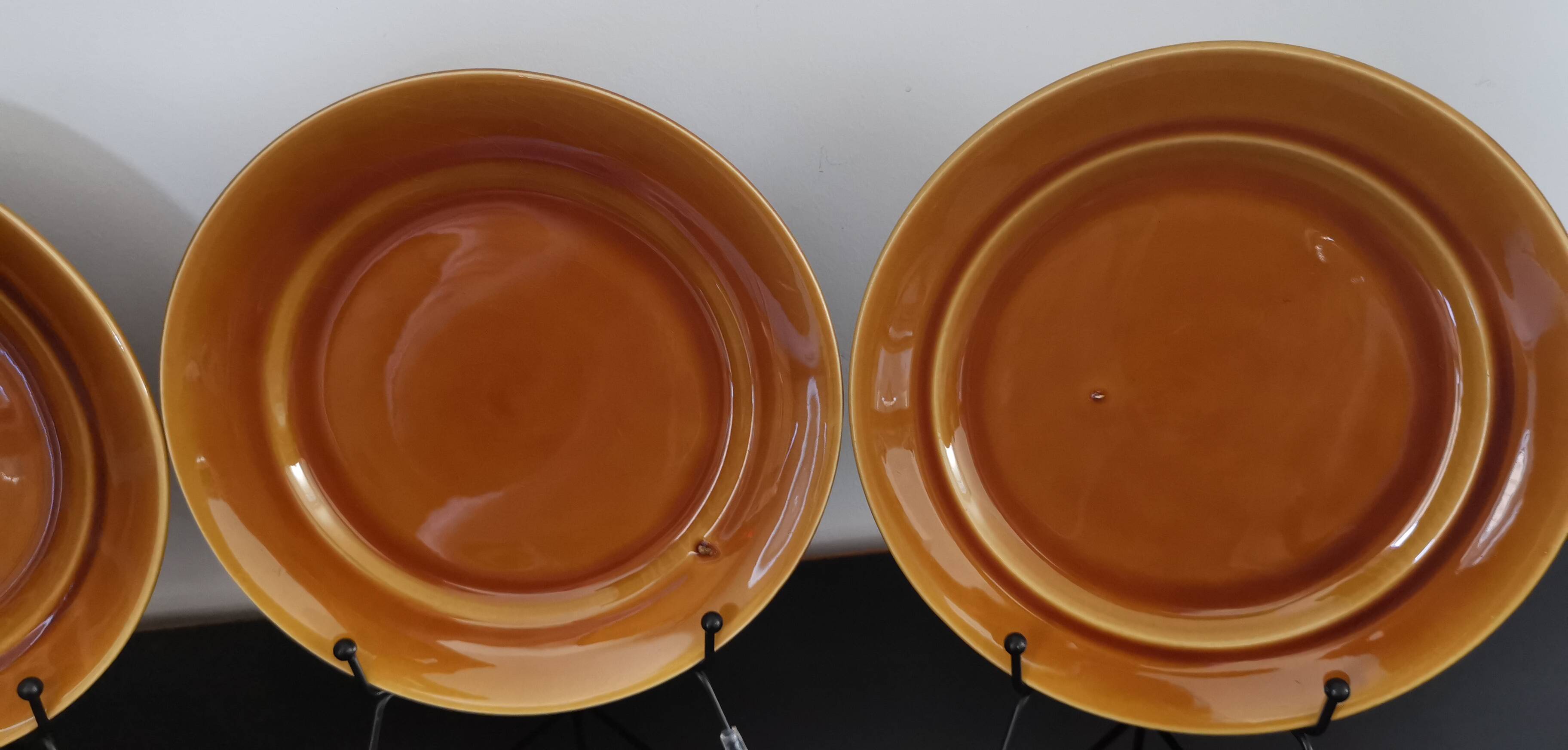 St Amand caramel glazed ceramic dessert plates