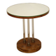 Art Deco side table in wood, brass and glass