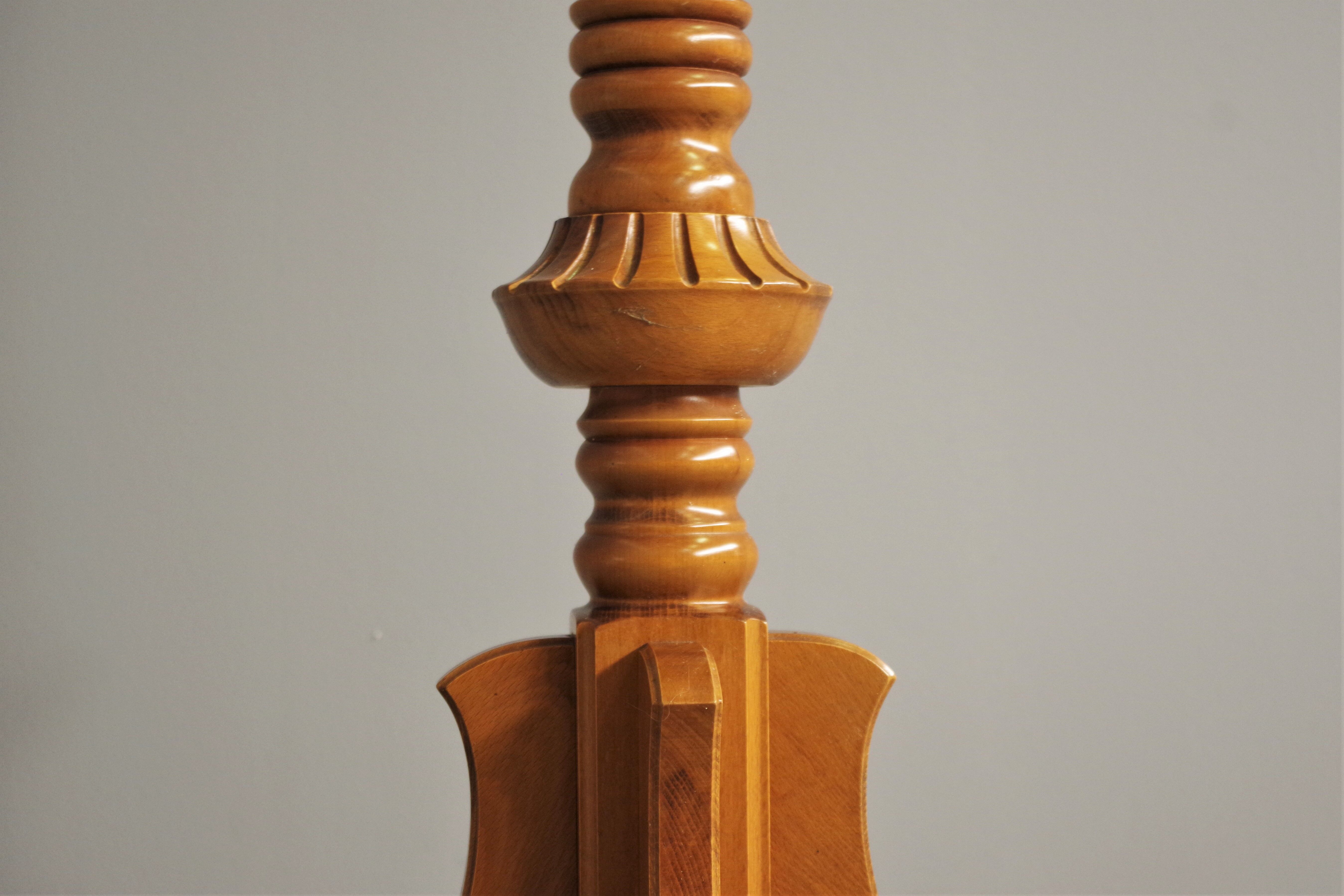 Column hanger in turned beech wood, 1970s