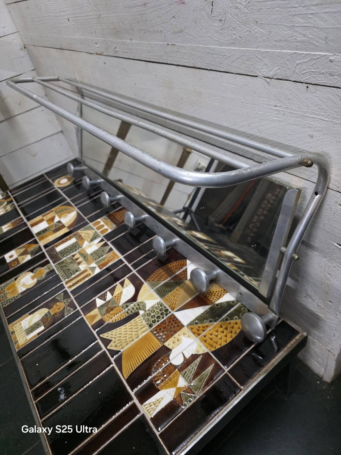 Aluminium coat rack from the 1950s.