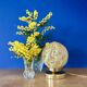 Vintage Art Deco globe table lamp in yellow Clichy glass.