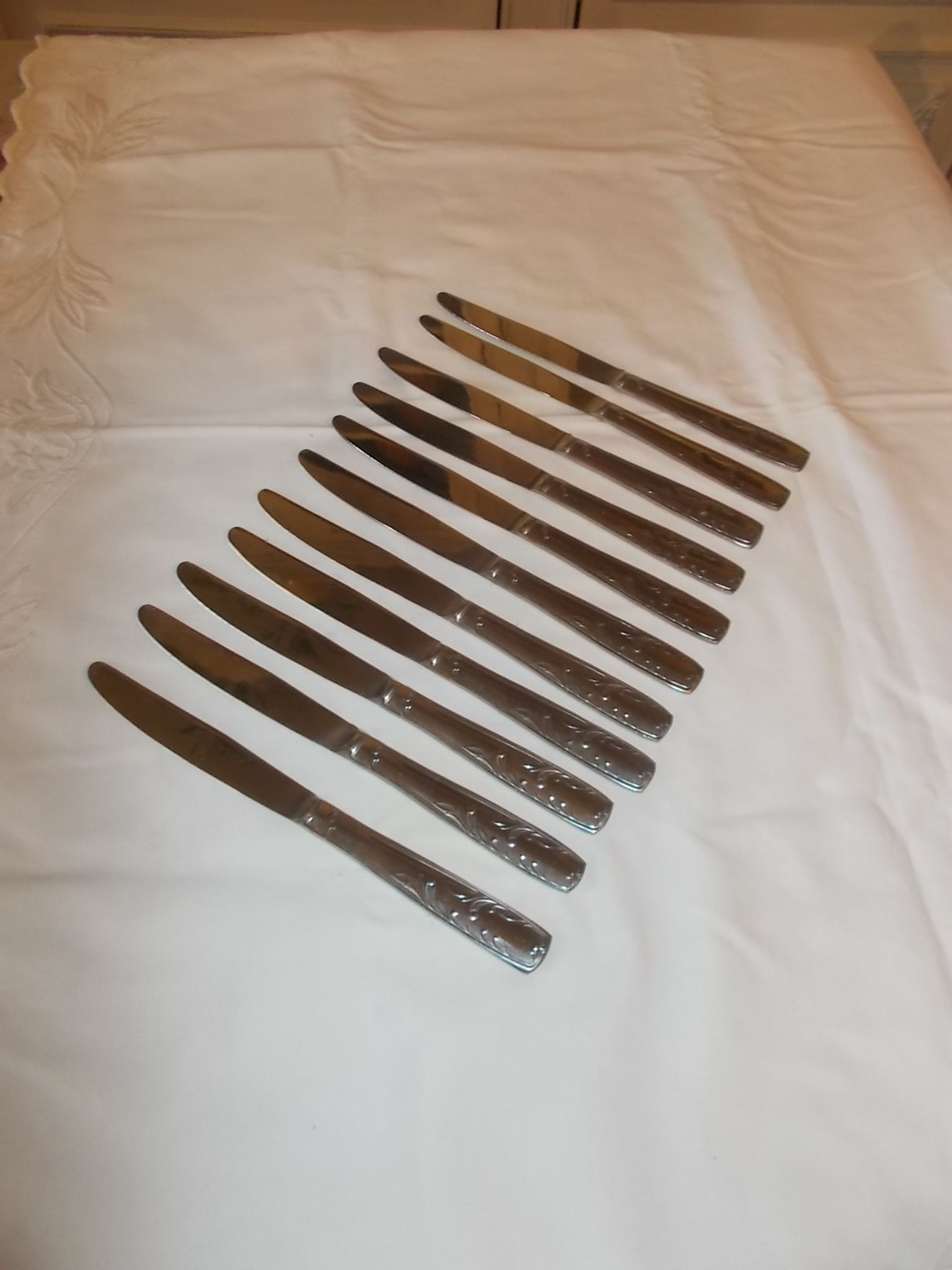 Lot of 11 stainless steel knives France