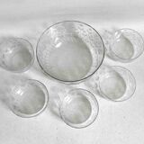 Salad bowl and 5 cut crystal cups from the 1950s.