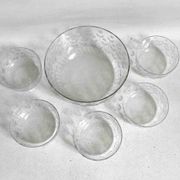 Salad bowl and 5 cut crystal cups from the 1950s.