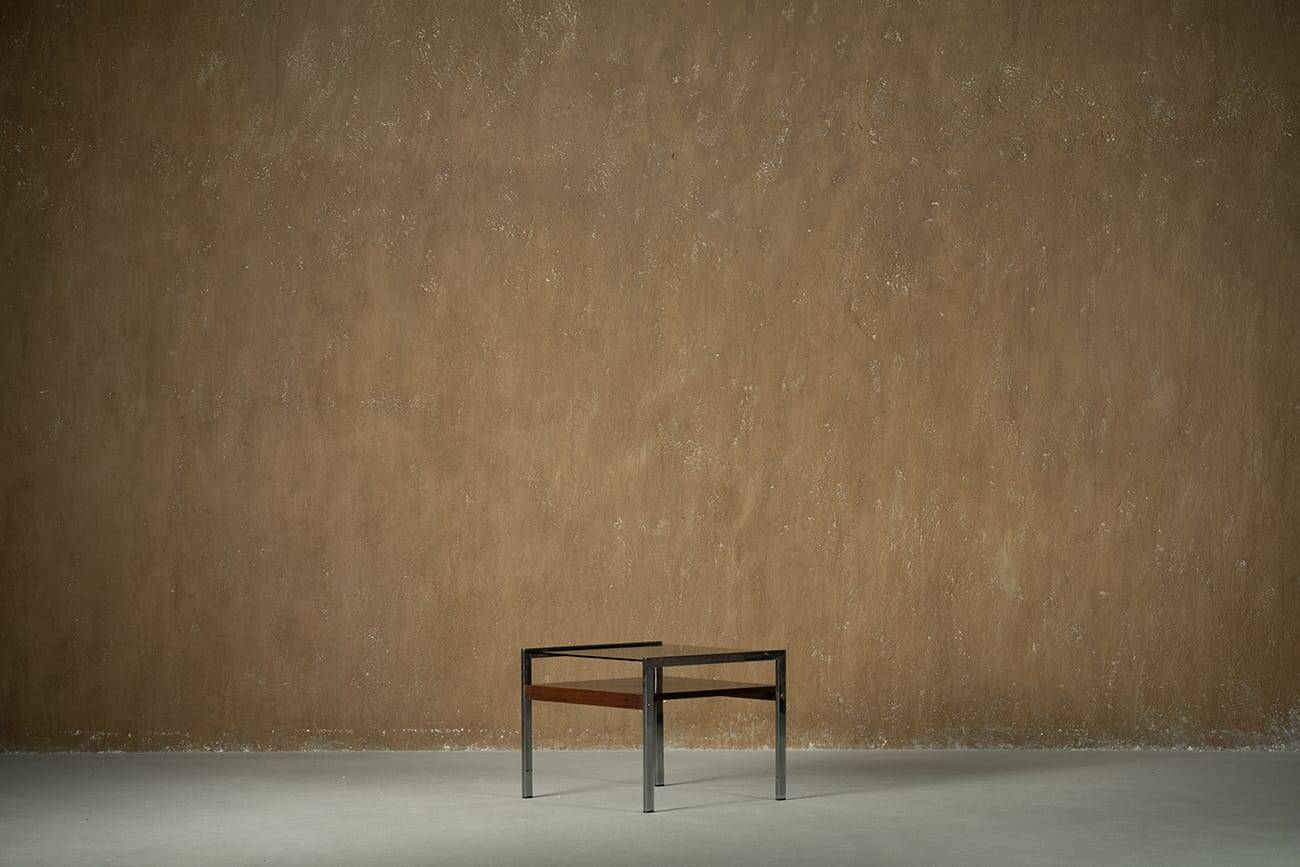 Rosewood and steel coffee table, Denmark, 1970s