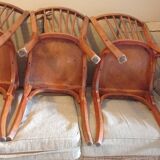Série de 3 anciennes chaises de bistrot Baumann en bel état