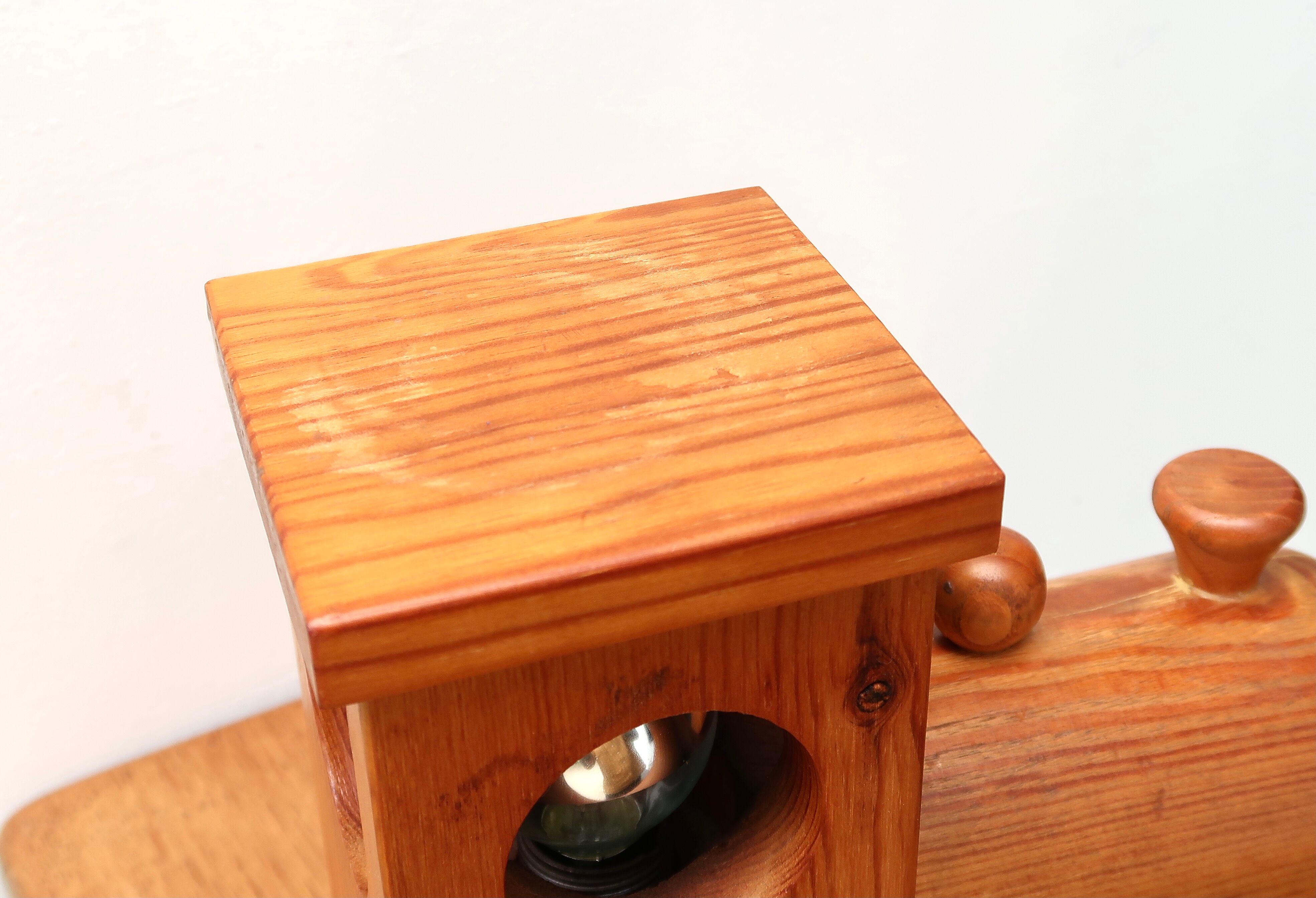 Night light train pine wood, 70s