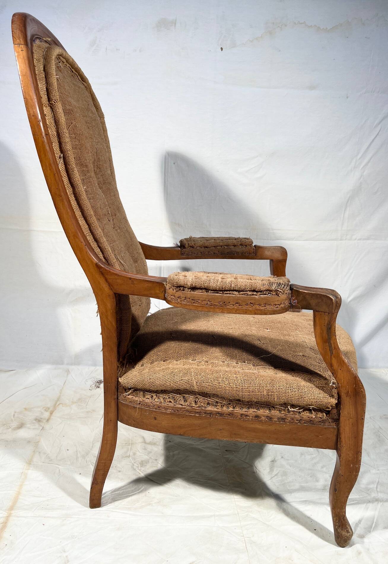 Louis Philippe 19th century Voltaire armchair ready to upholster