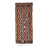 4x10 Red Green Tribal Kilim Rug 130x295Cm
