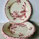 Set of 4 flat plates in Gien porcelain