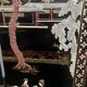 Antique Chinese bedroom screen, inlay of soapstone, jade, ivory, mother-of-pearl
