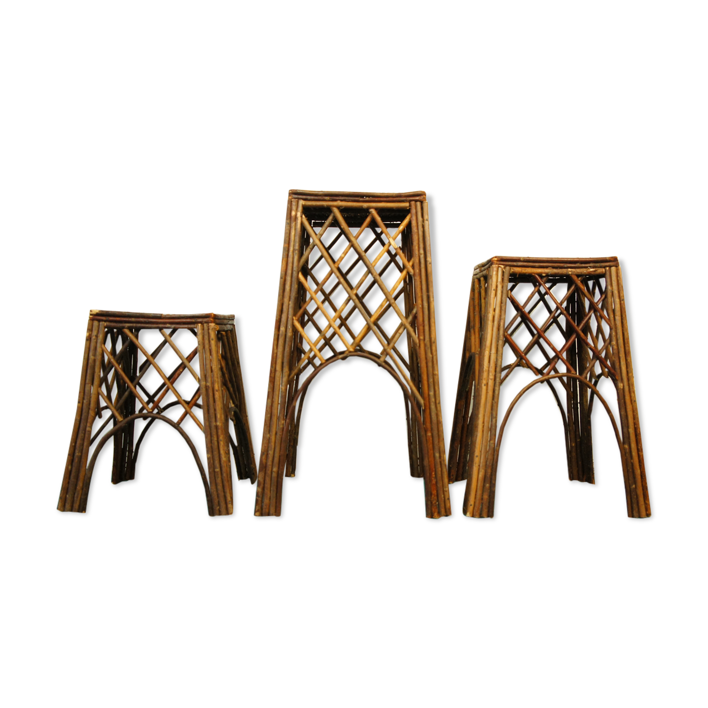 Set of 3 rattan harnesses