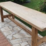 Loom table in solid oak 240 x 58 cm. 1920.