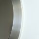 Round brushed aluminium mirror, 1970s