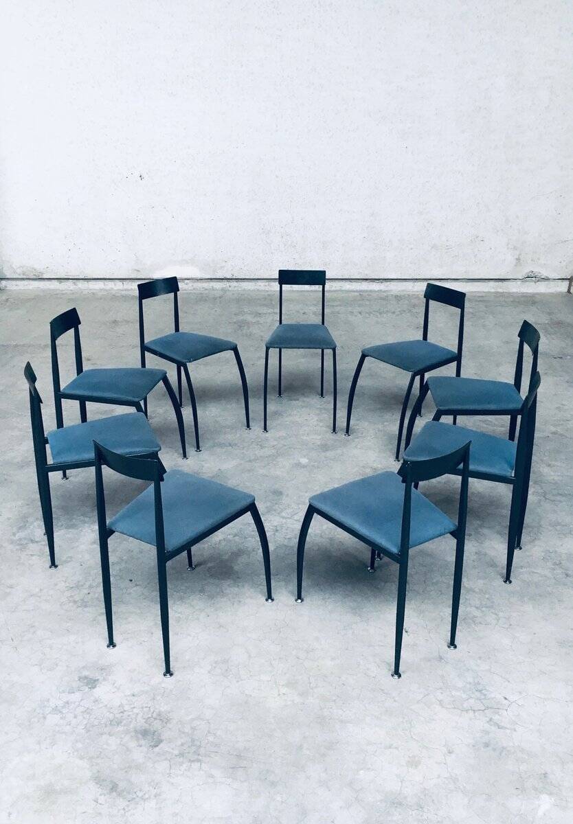 Postmodern Lolly Dining Chair Set from Fly Line, Italy, 1980s, Set of 9