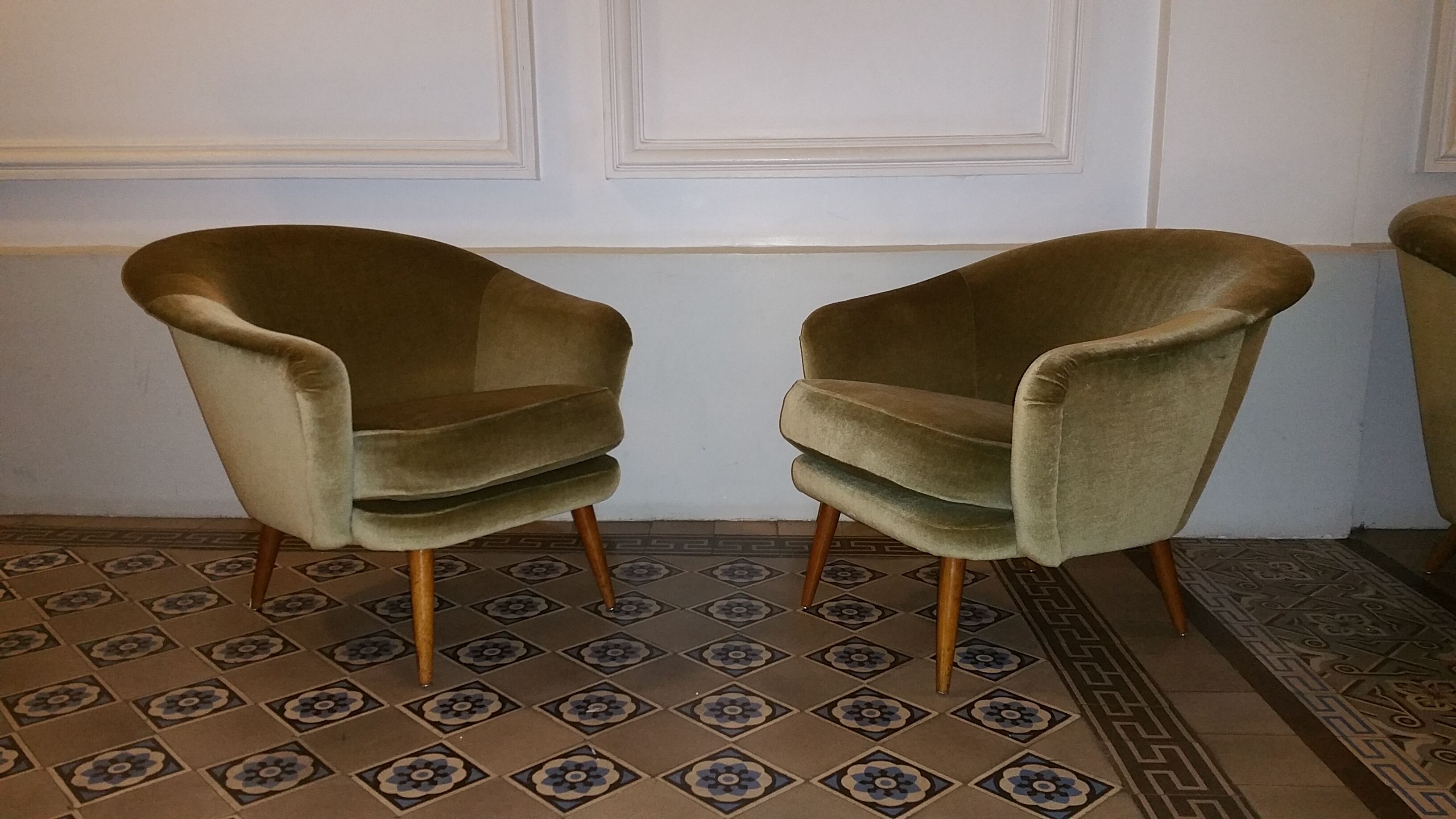Organic Chair Danish Scandinavian years 50 / 60 ice green vintage