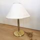 Vintage Brass Table Lamp with Fabric Shade, Mid-Century Bedside Light