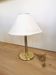 Vintage Brass Table Lamp with Fabric Shade, Mid-Century Bedside Light