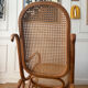 Curved wooden rocking chair