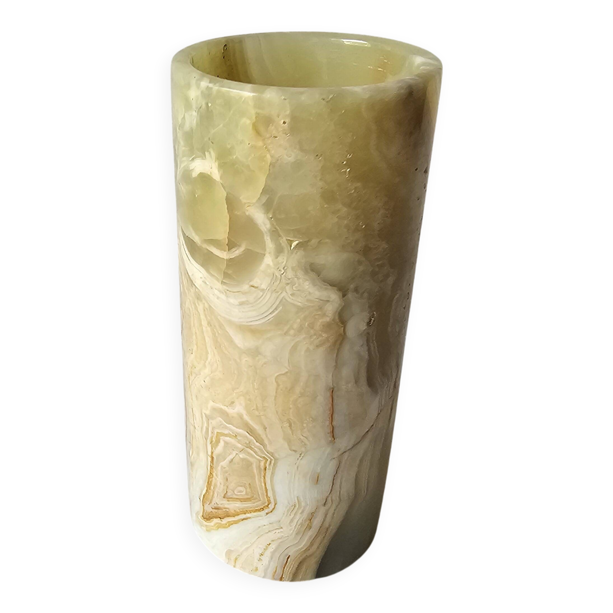 Vintage cylindrical roll vase in Onyx from the 1960s.