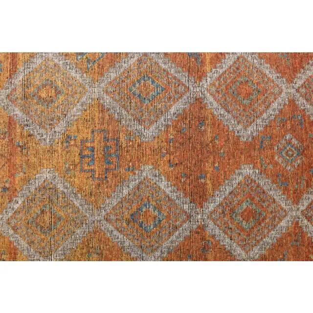 Vintage Turkish Hand-Knotted Wool Cotton Orange Area Rug 150x333
