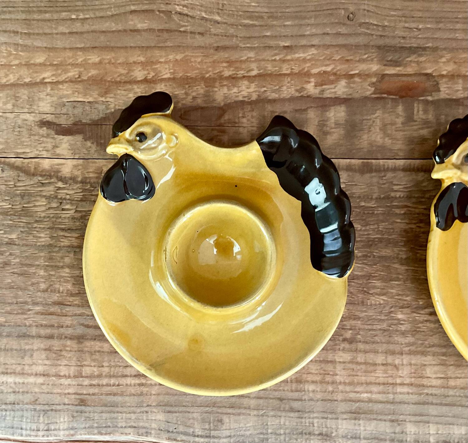 2 vintage “hen” egg cups