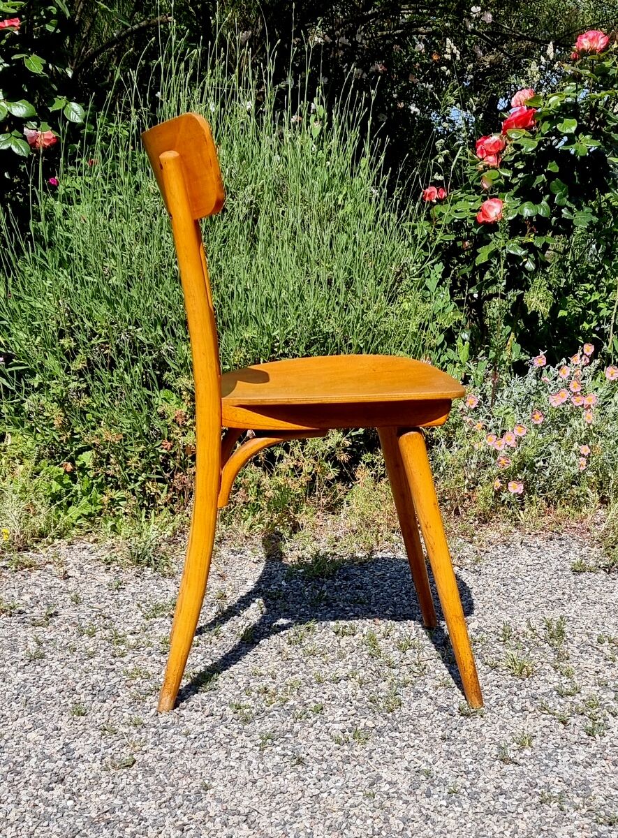 Chaise bistrot de Charmoille années 70