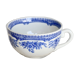 Antique blue and white earthenware teacup - Floral decoration