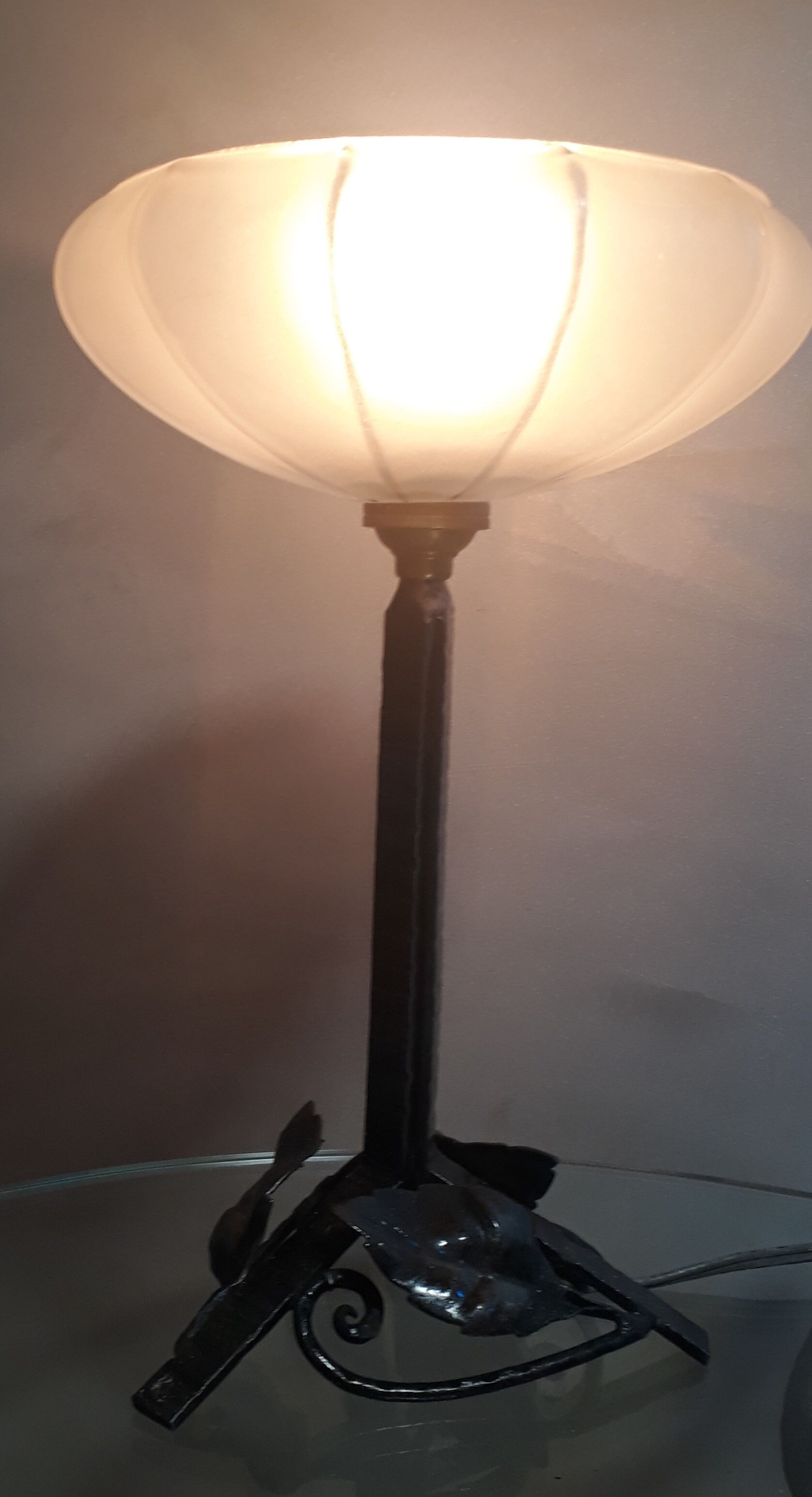 Wrought iron lamp 1930 28x18