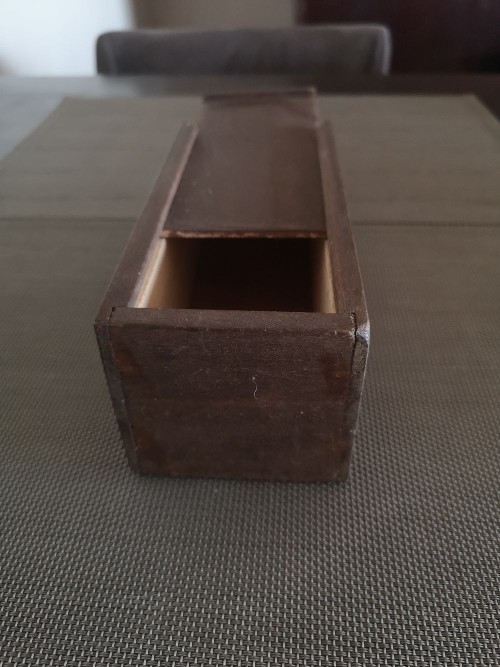 Plumier écolier en bois teinté - années 1960/1970