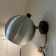 round brushed metal wall light 1970
