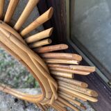 Vintage rattan sun mirror
