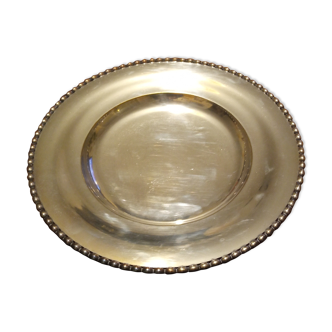 Silver metal dish on foot