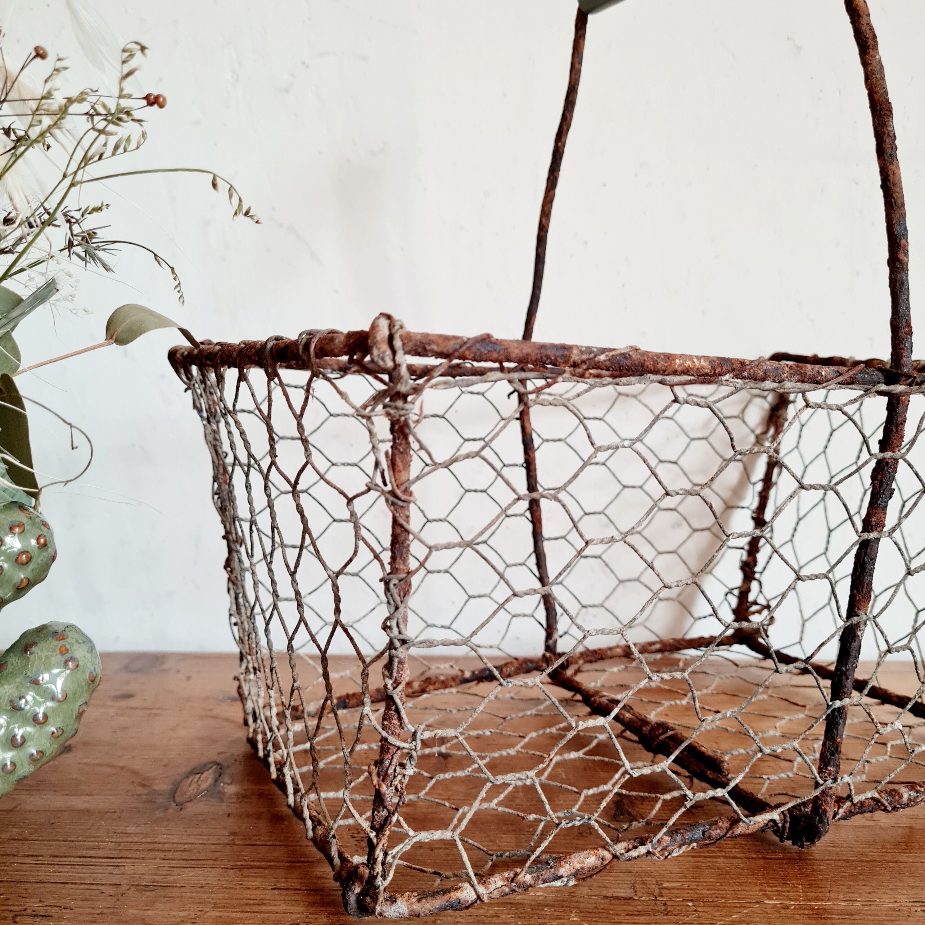 Old wired metal basket