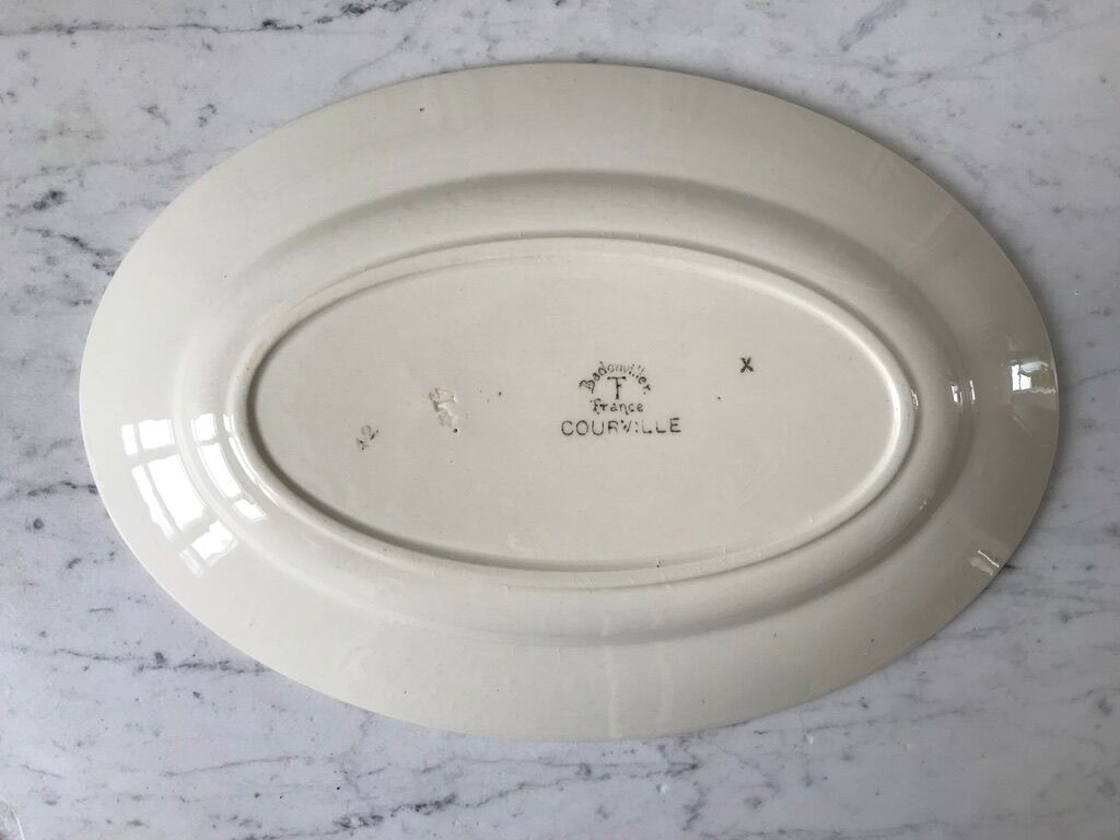 Oval flat Badonviller art deco 30s