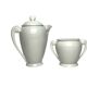 Art Deco white earthenware jug and sugar bowl set from around 1930.