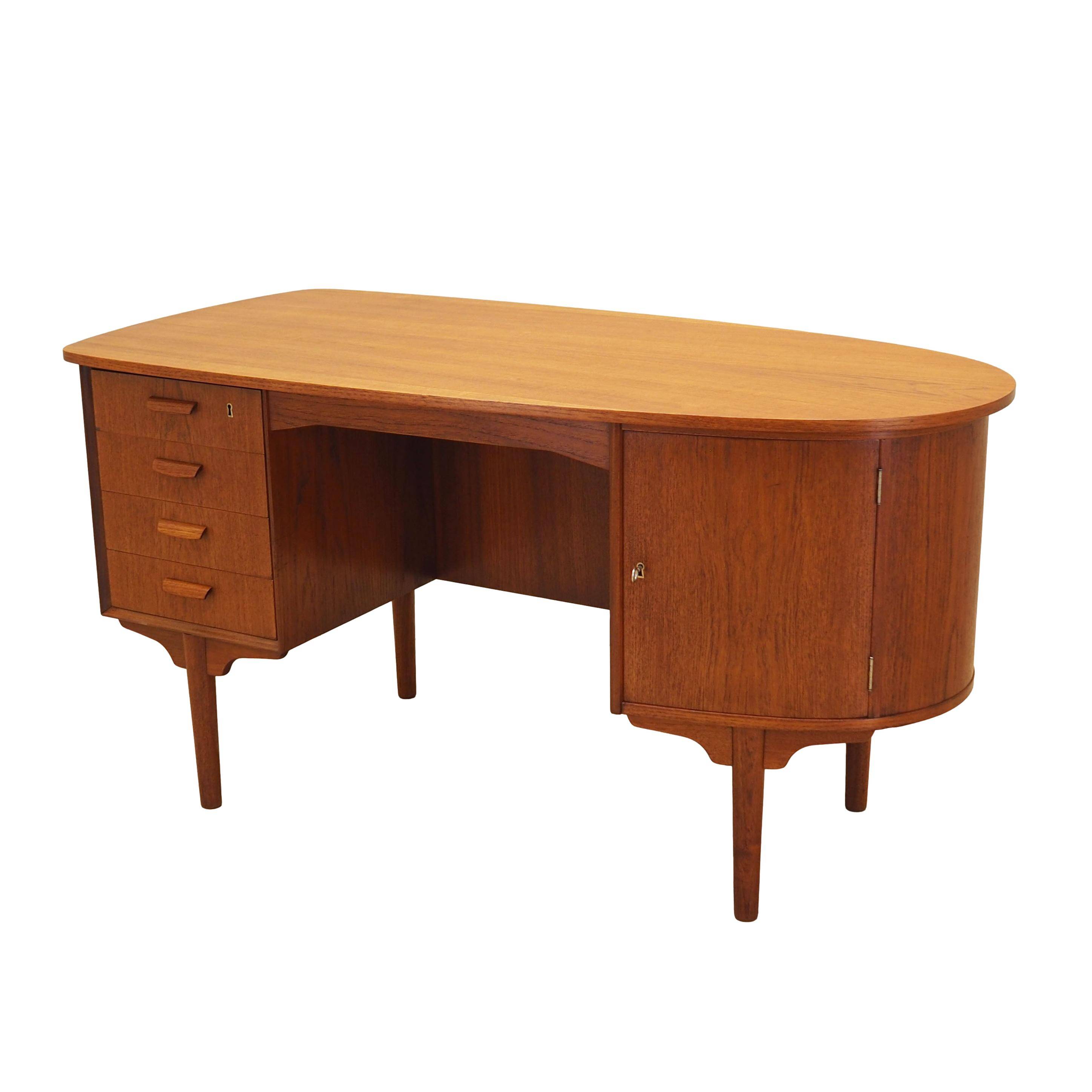 Teak desk, Danish design, 1970s, designer: H.P. Hansen, manufacturer: Rande