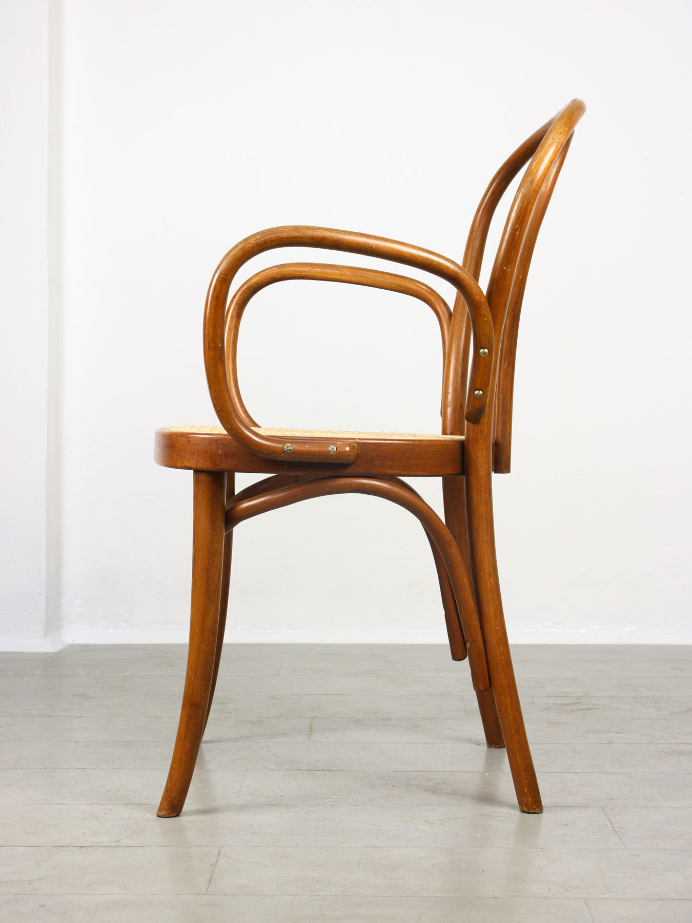 Vintage Bentwood Wide Seat and Arms Bistro Chair