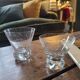 Engraved crystal glasses with twisted stems, 1960s