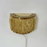 Pair of vintage wall lights, Murano glass and brass, Sweden, 1960.