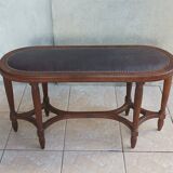 Art Deco stool bench in inlaid walnut