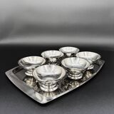 Set of 6 bowls on a tray, mid-century 1960s design